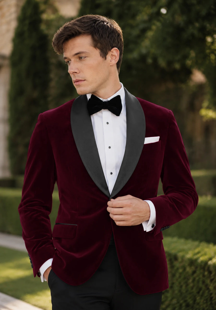 Men's Burgundy velvet jacket