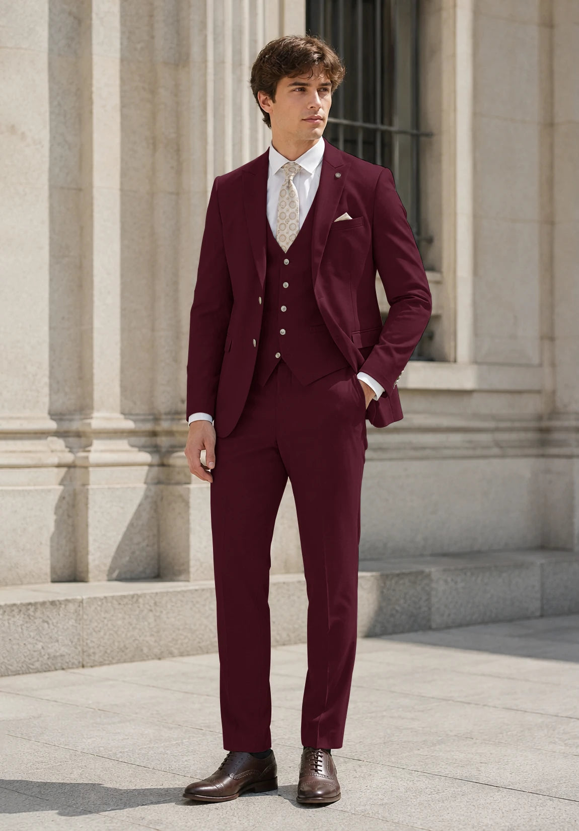 Men's burgundy Suit