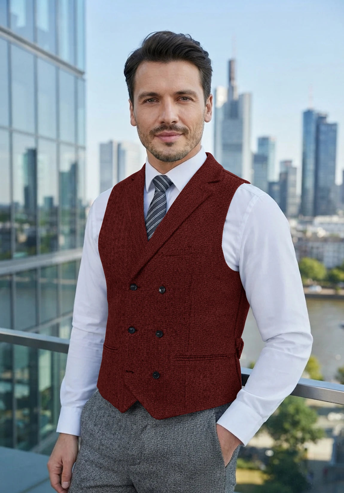 Men's burgundy vest