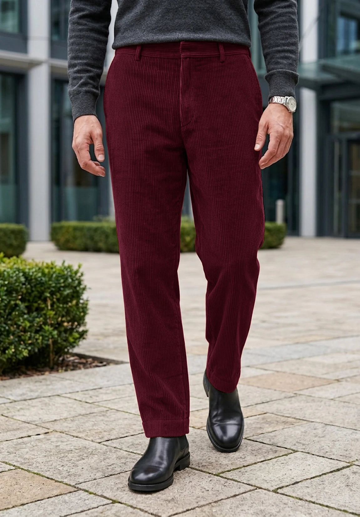 Men's burgundy pants