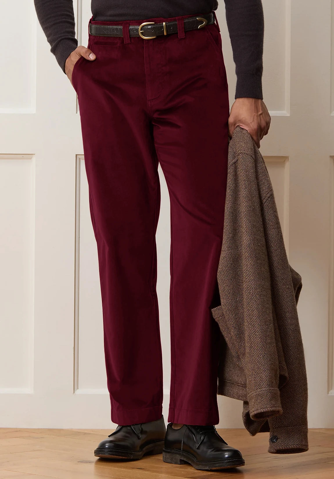 Men's burgundy pants