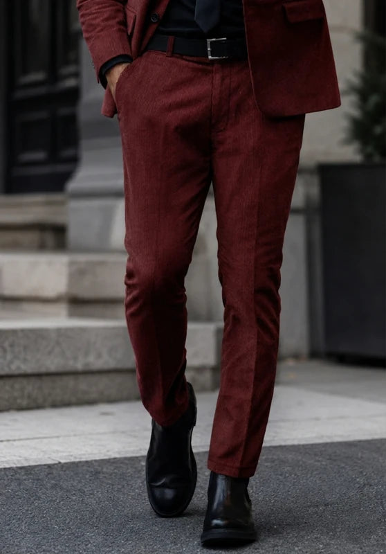 Men's burgundy Corduroy Pants