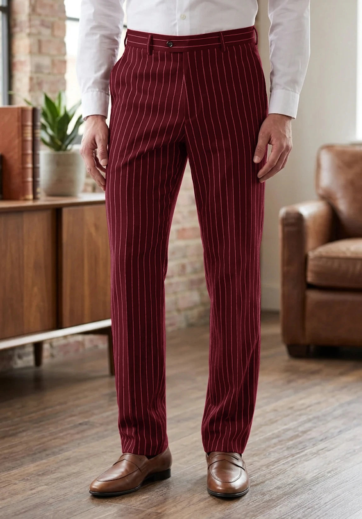 Men's burgundy pants