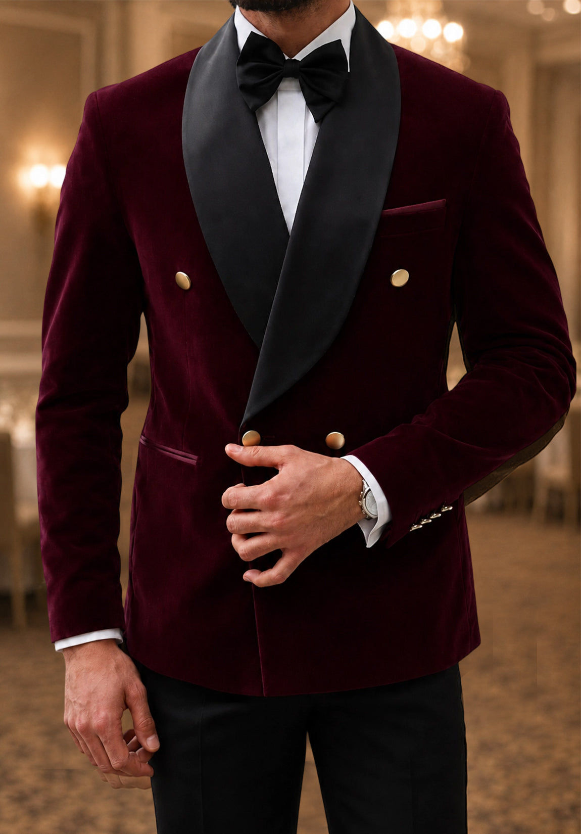 Men's Burgundy velvet jacket