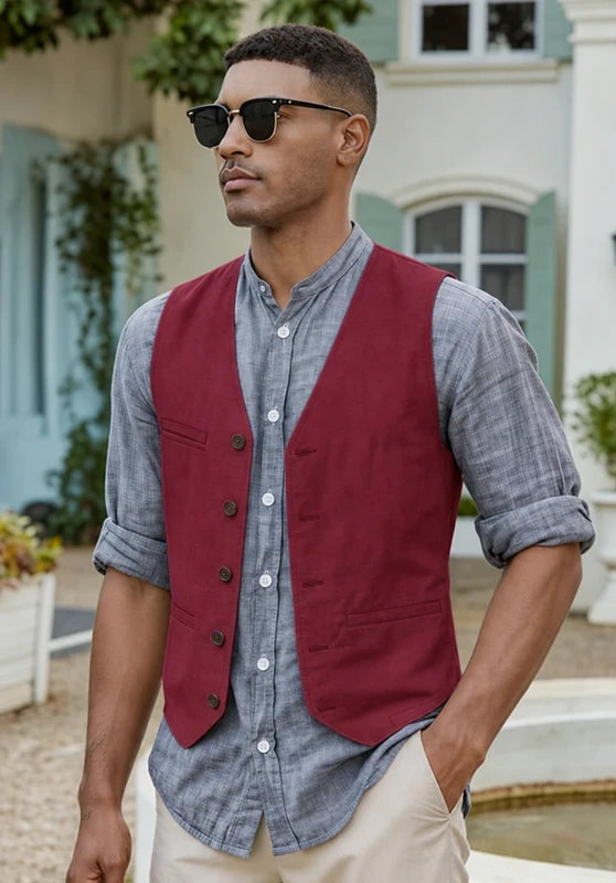 Men's suit vest  Burgundy