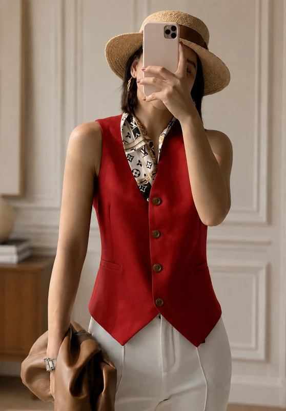 Women's red vest