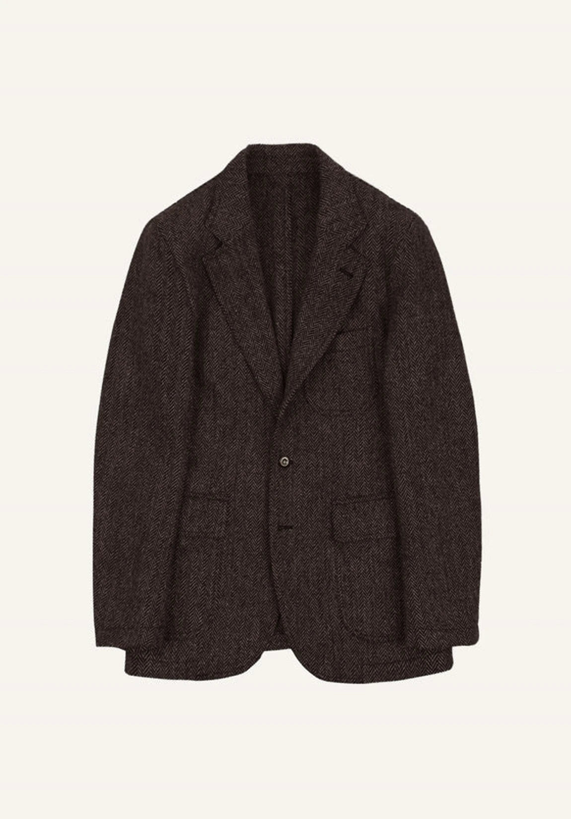 Men's coffee herringbone jacket