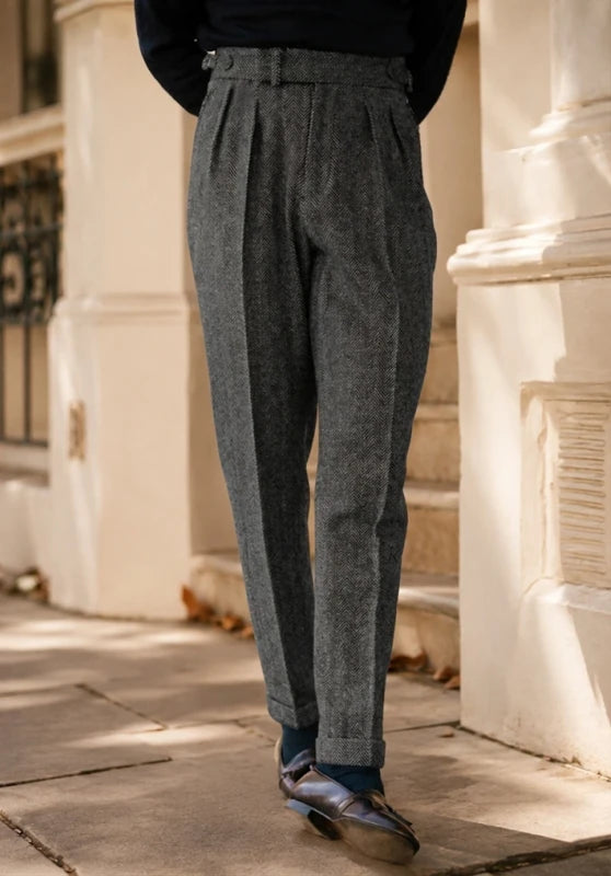 Men's grey tweed pants
