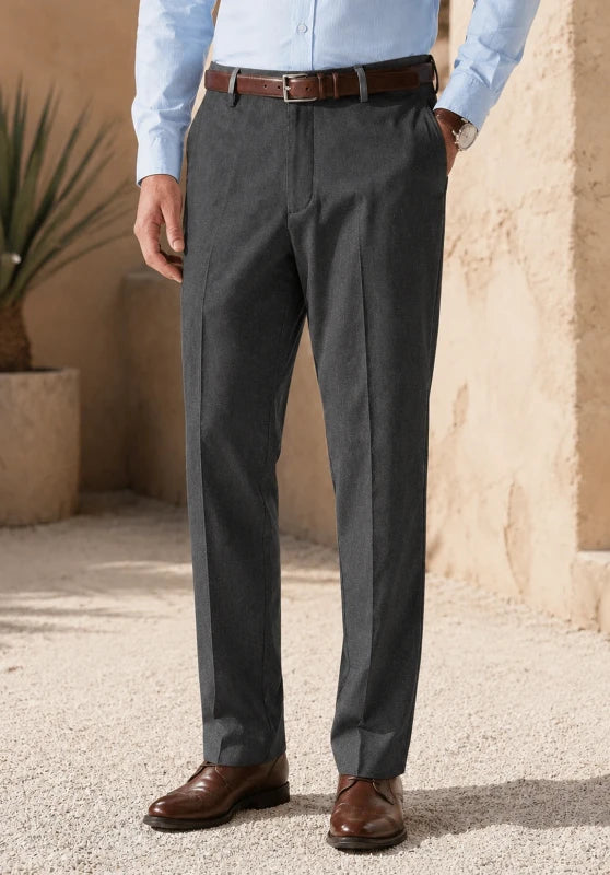 Men dark grey Suit Pants
