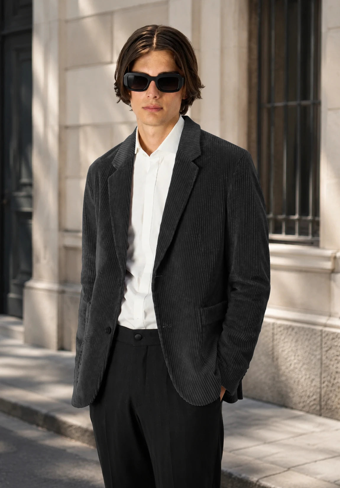 Men's dark gray corduroy jacket