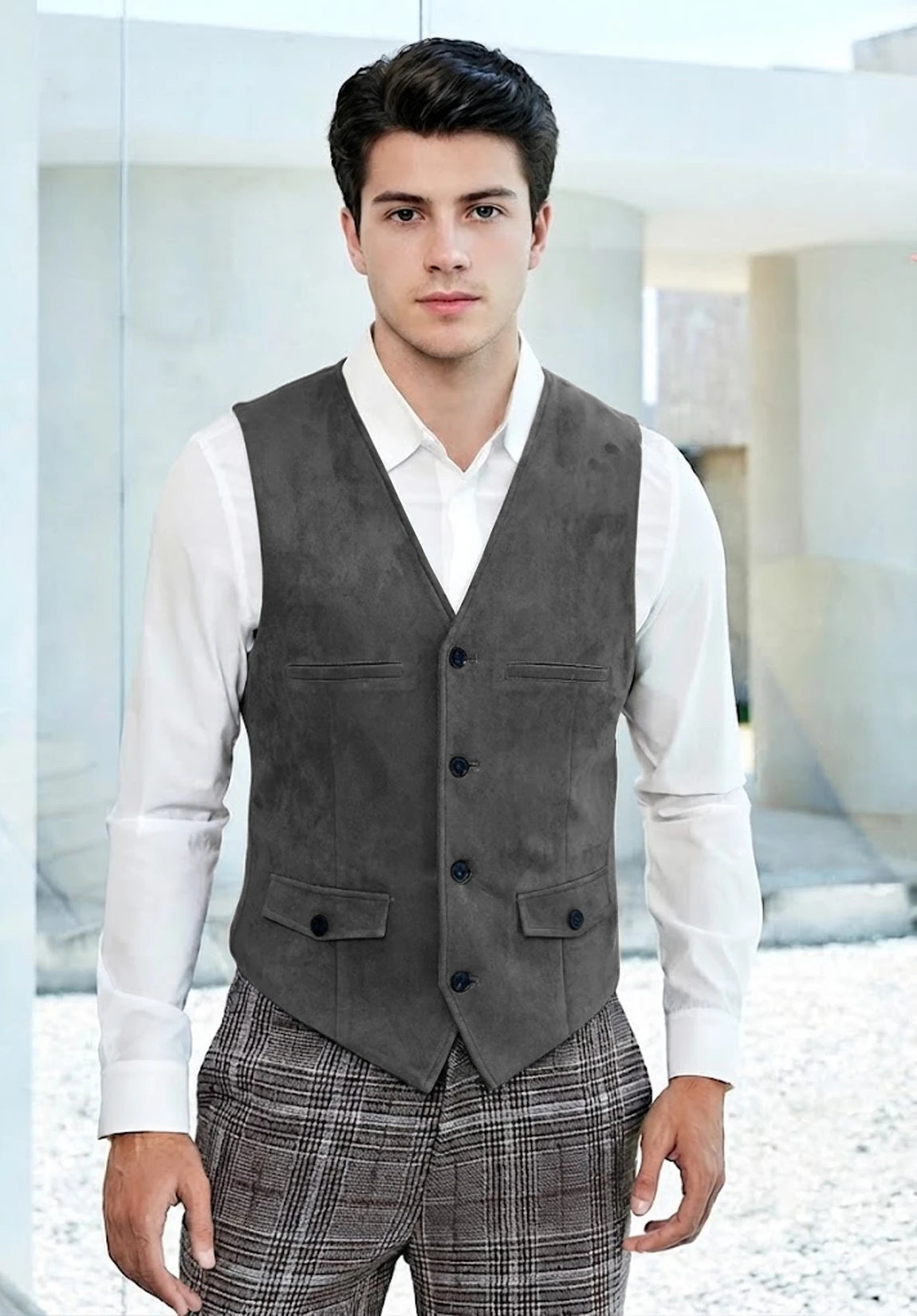 Men's dark gray vest