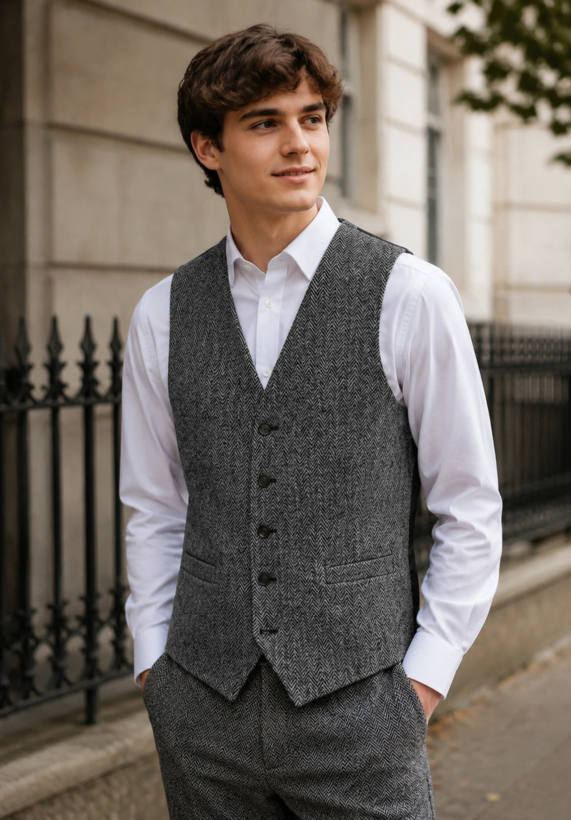 Men's dark gray vest