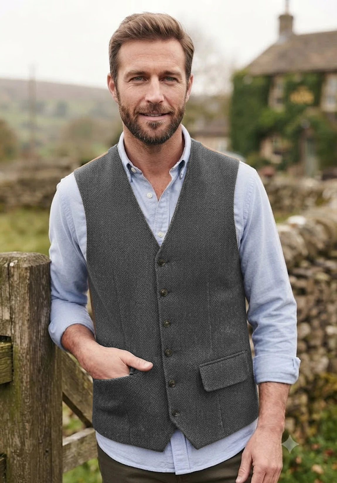 Men's dark grey vest
