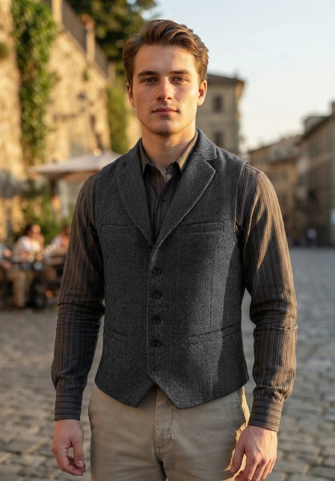 Men's dark gray vest