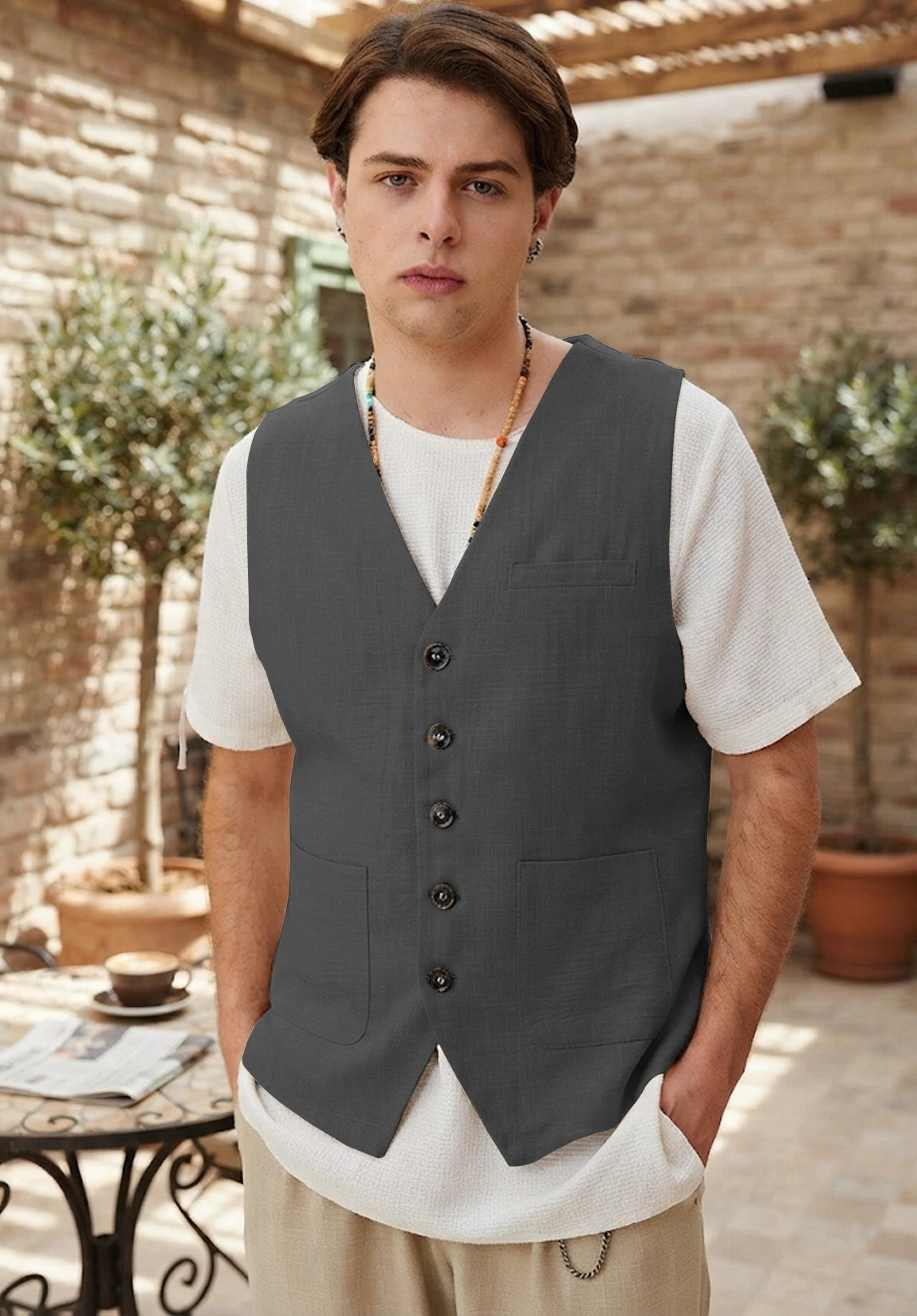 Men's dark grey vest