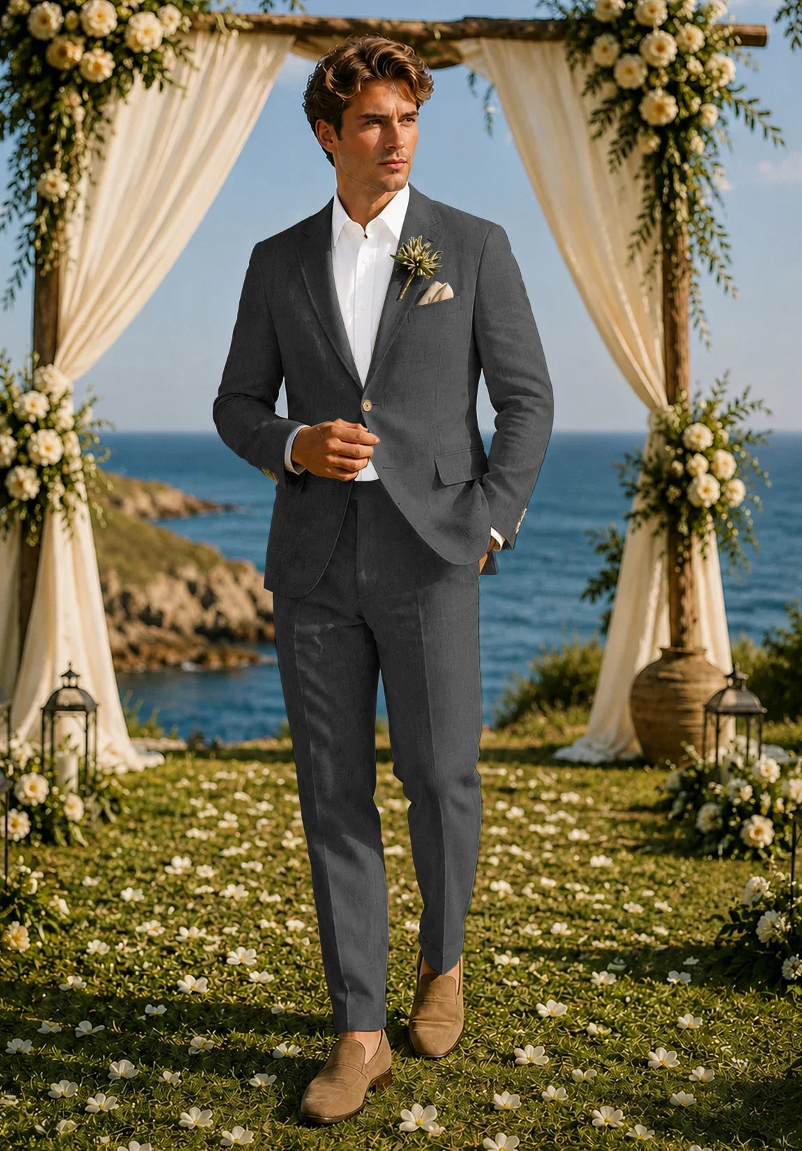 Men dark grey Suit