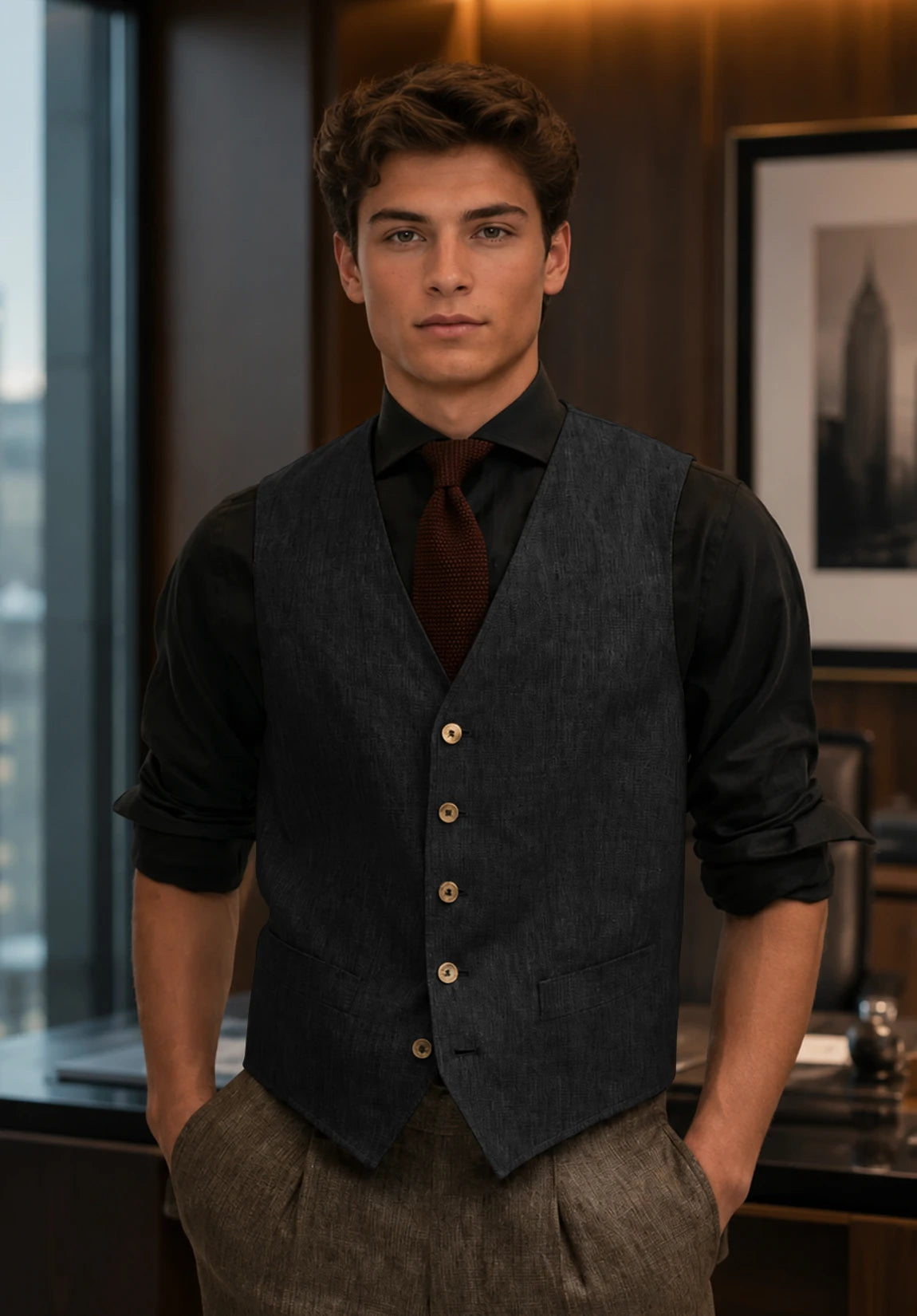Men's dark grey vest