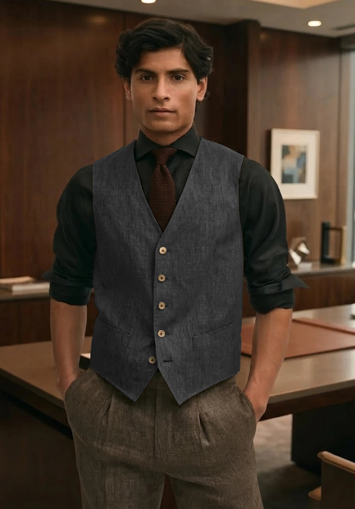 Men's dark grey vest