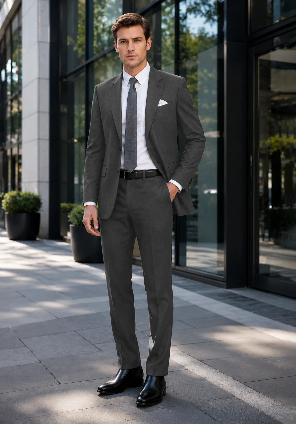 Men dark grey Suit