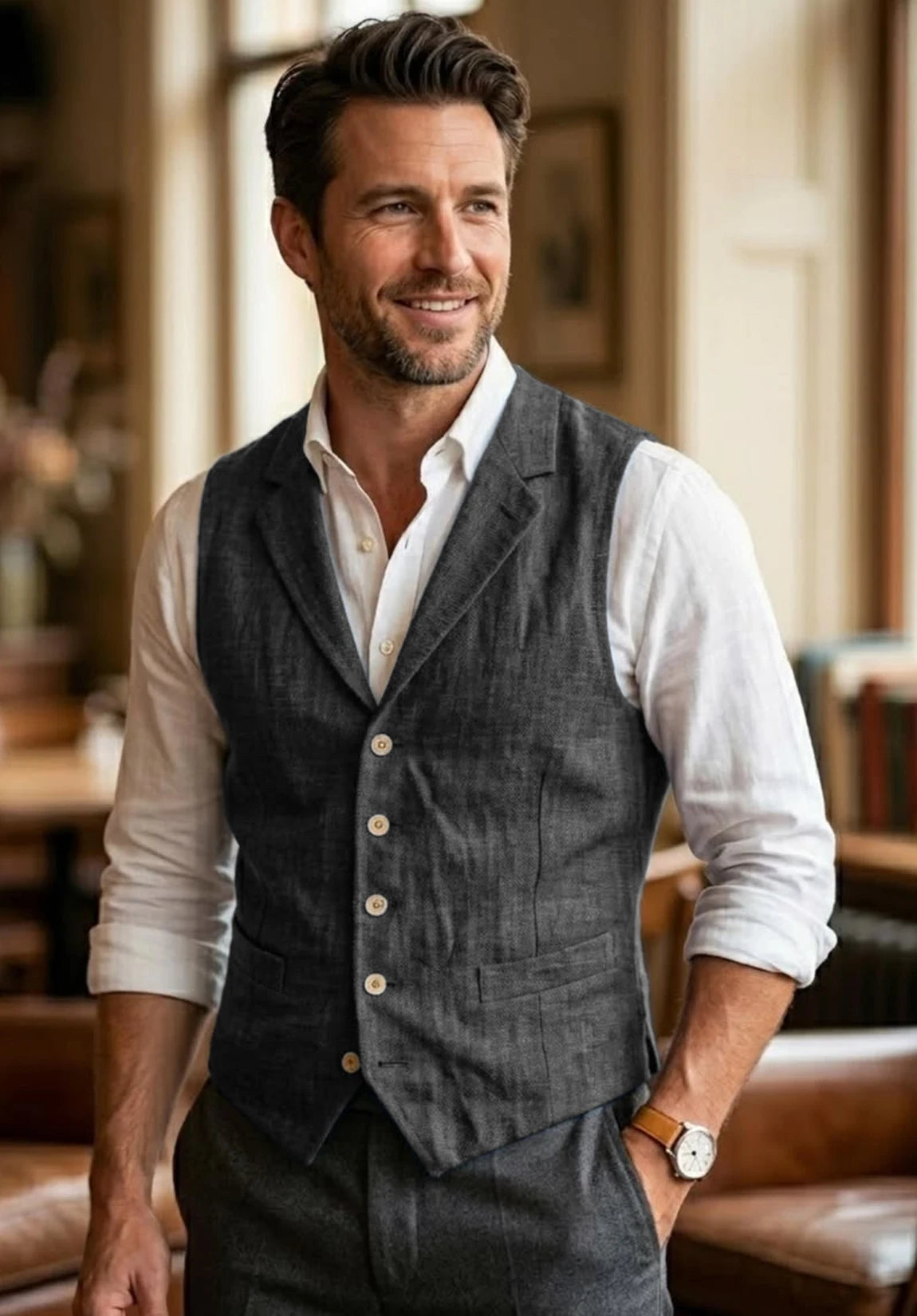 Men's dark grey vest