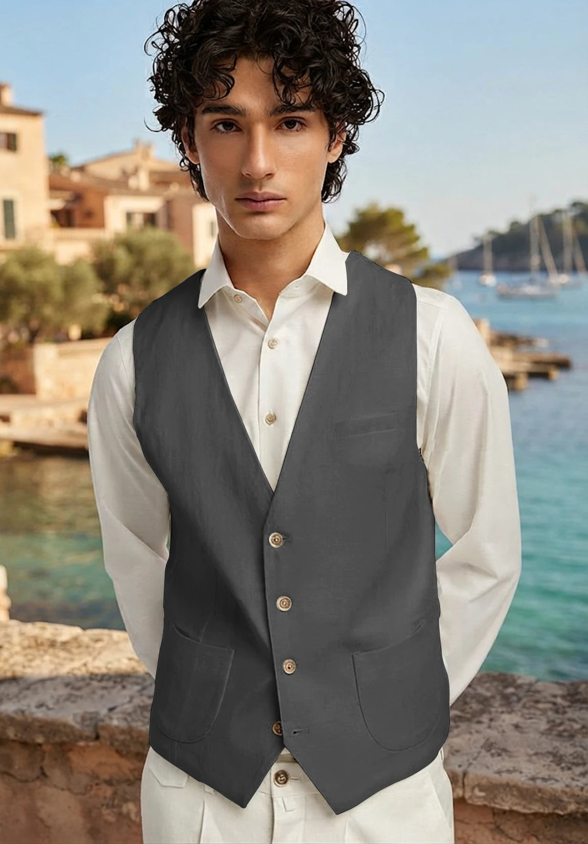Men's dark grey vest