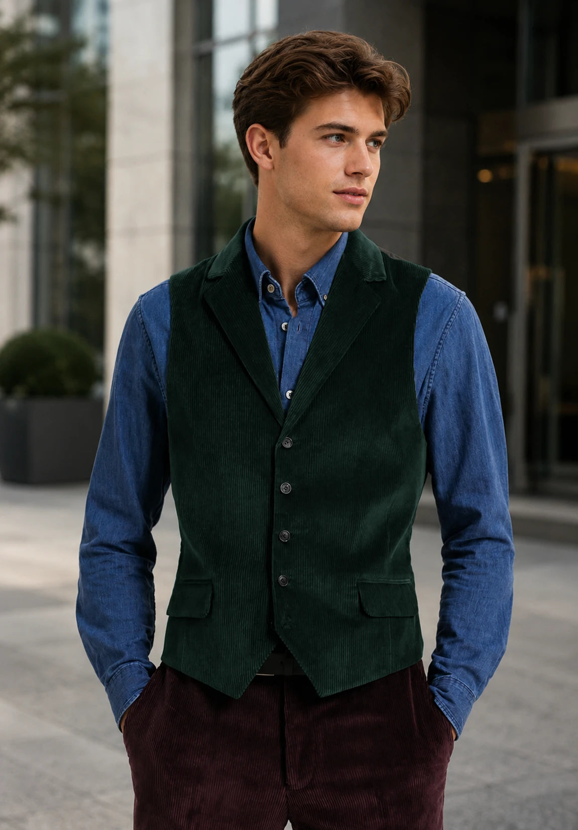 Men's dark green vest