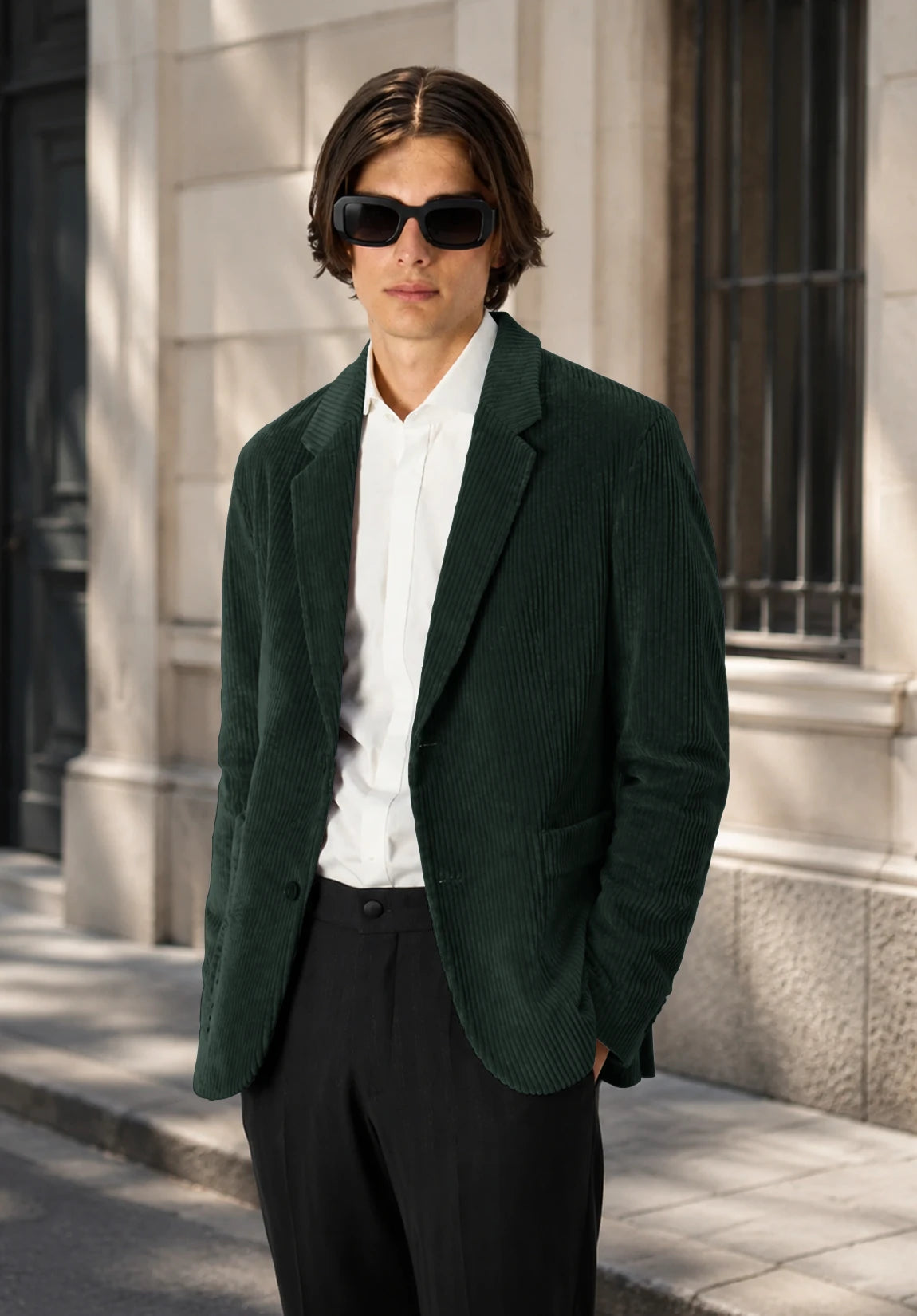 Men's dark green corduroy jacket