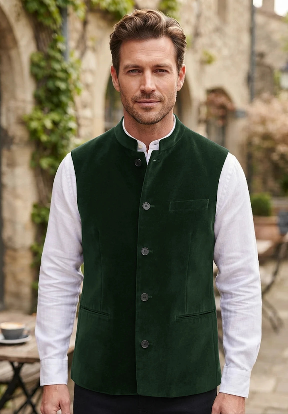 Men's dark green vest
