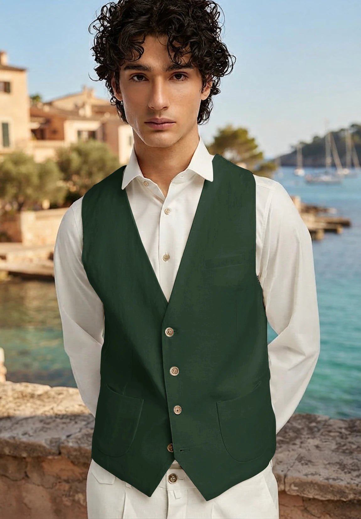 Men's green vest