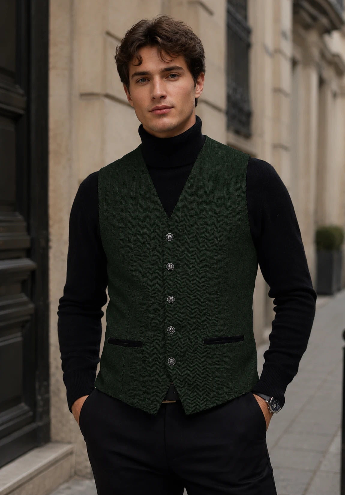 Men's green vest