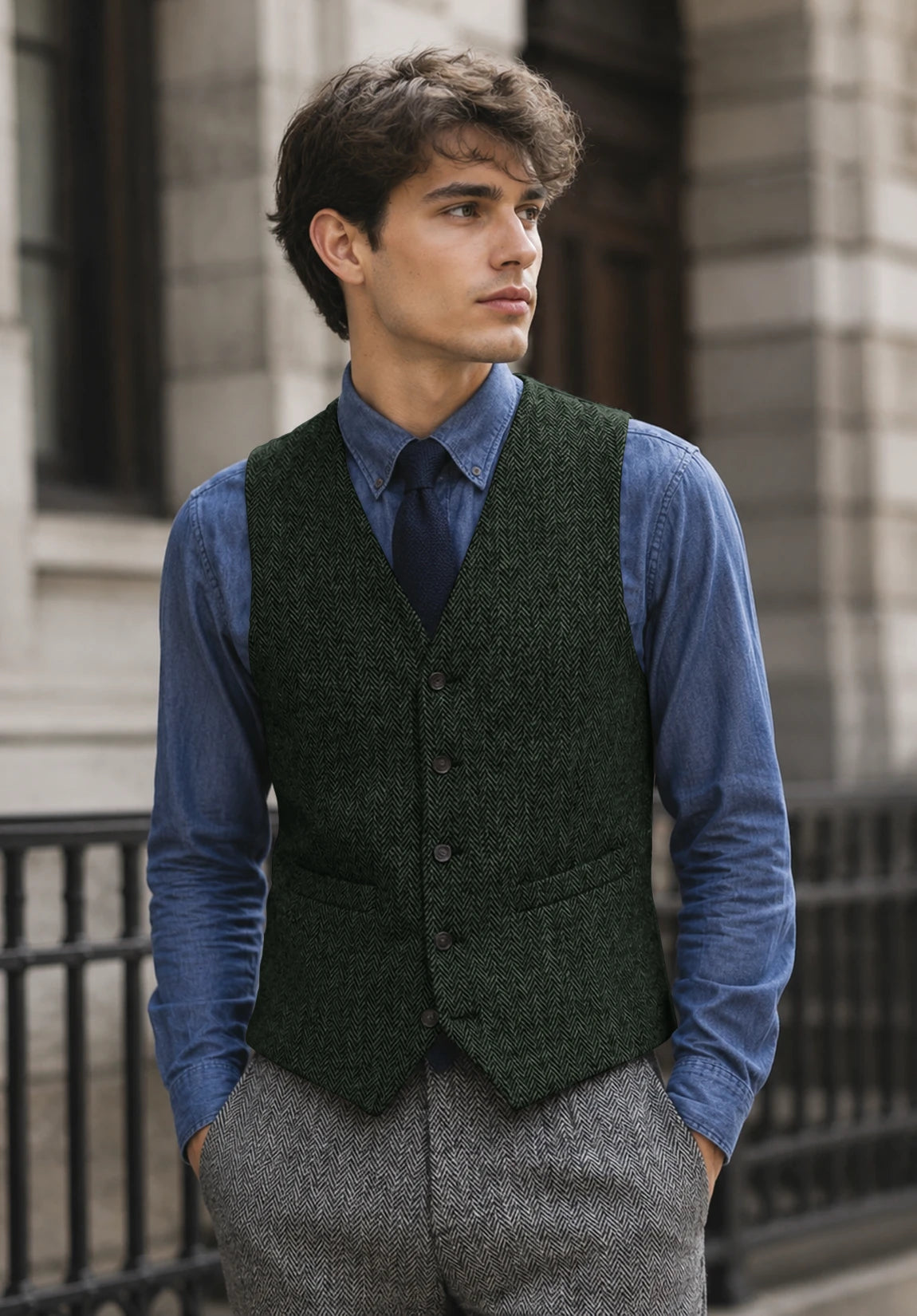 Men's green vest