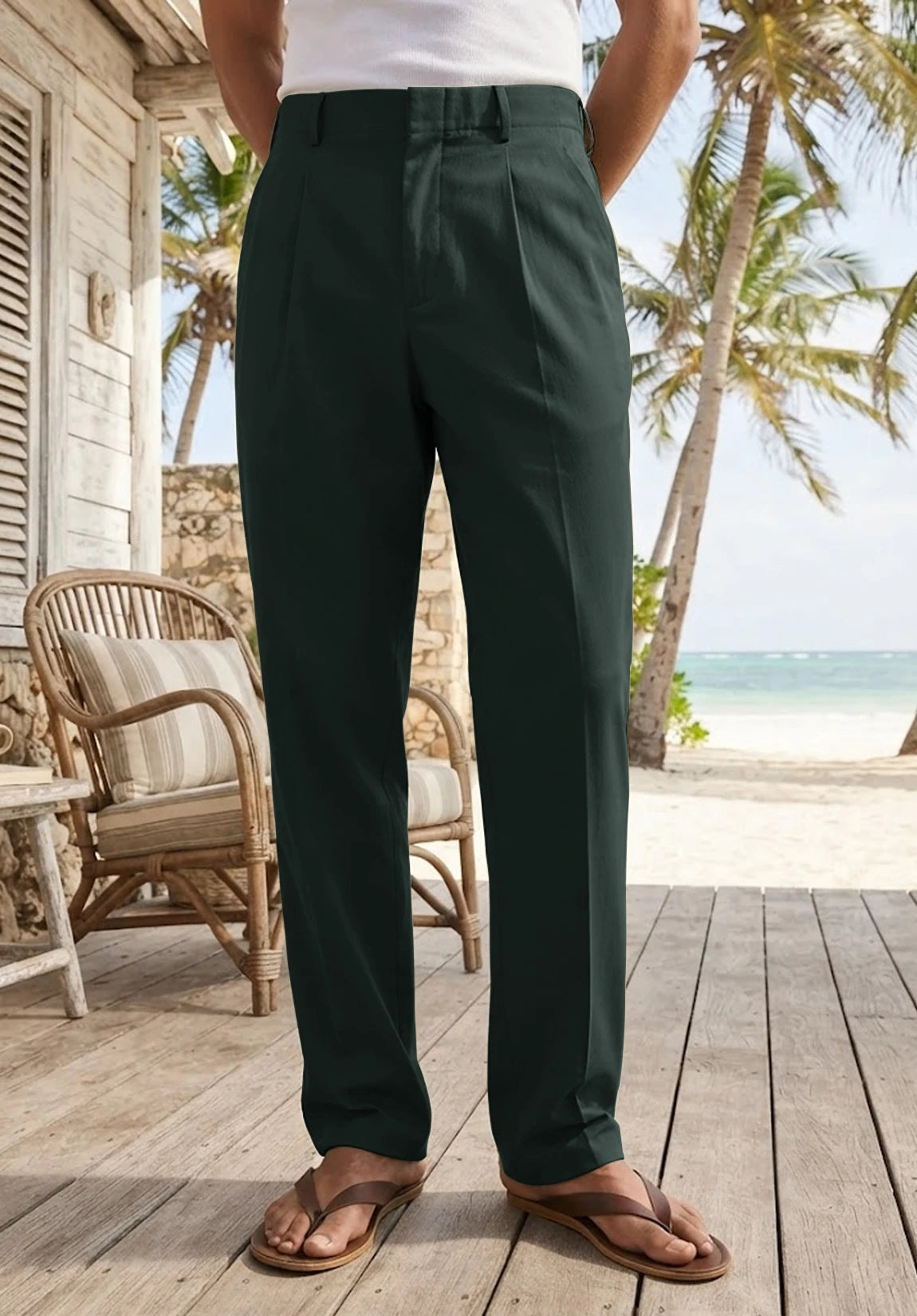 Men's dark green pants