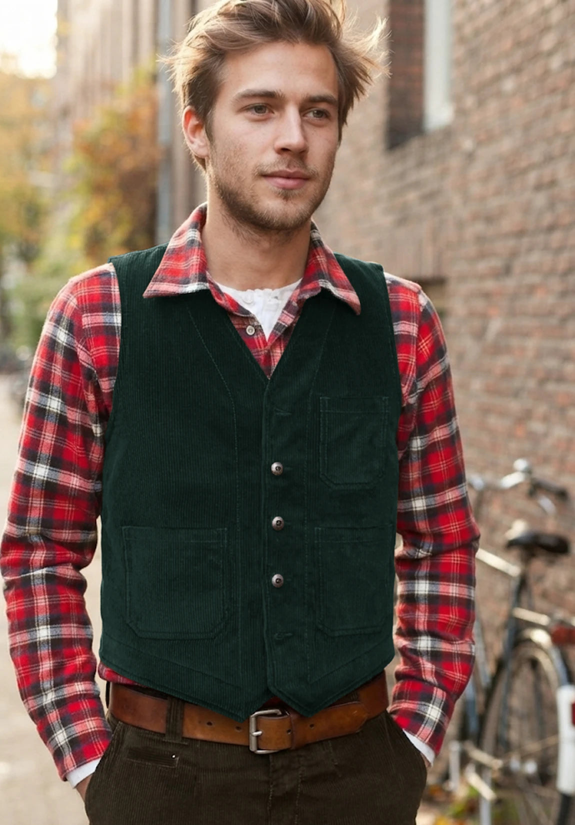 Men's dark green vest