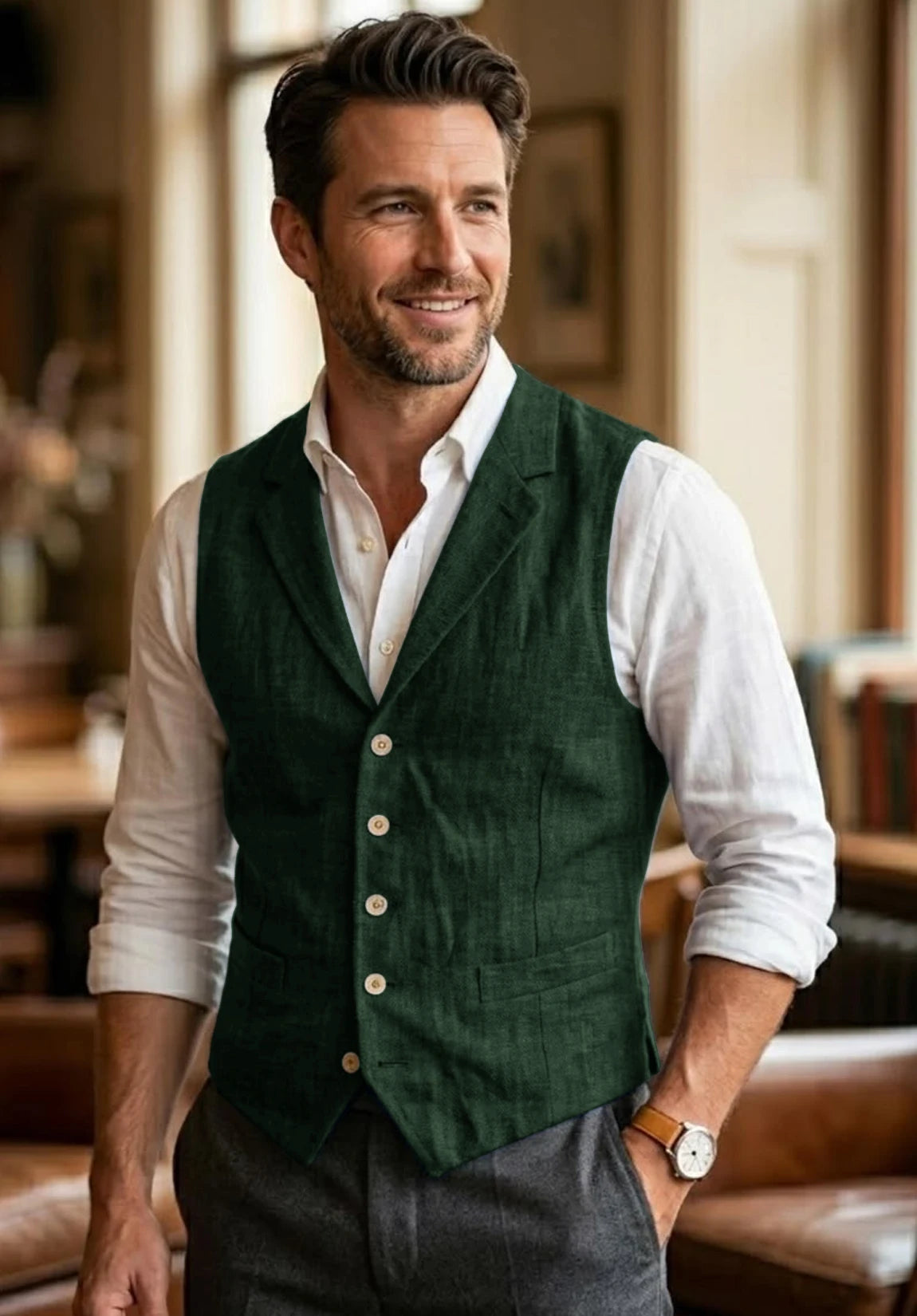Men's green vest