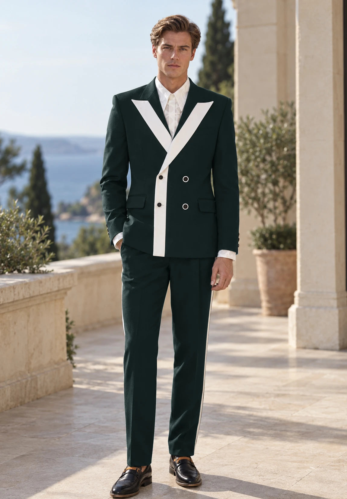Men Dark Green Suit