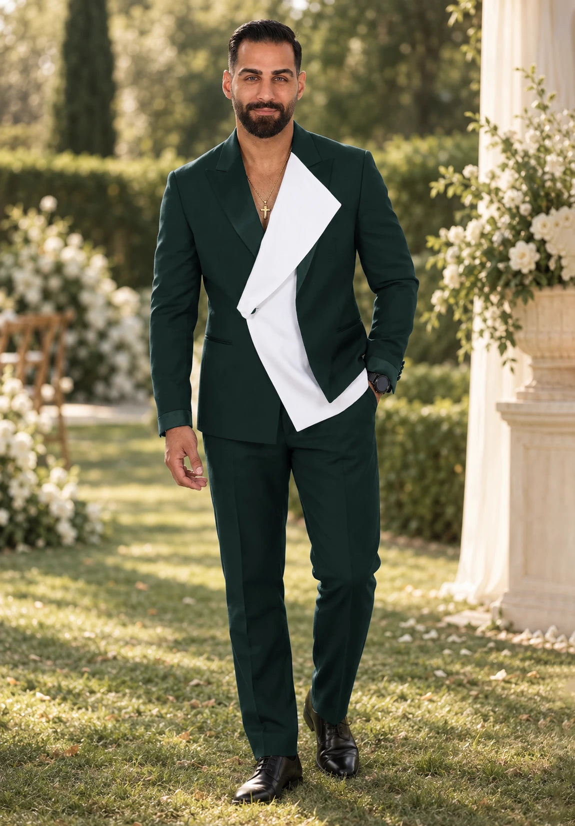 Men Dark Green Suit