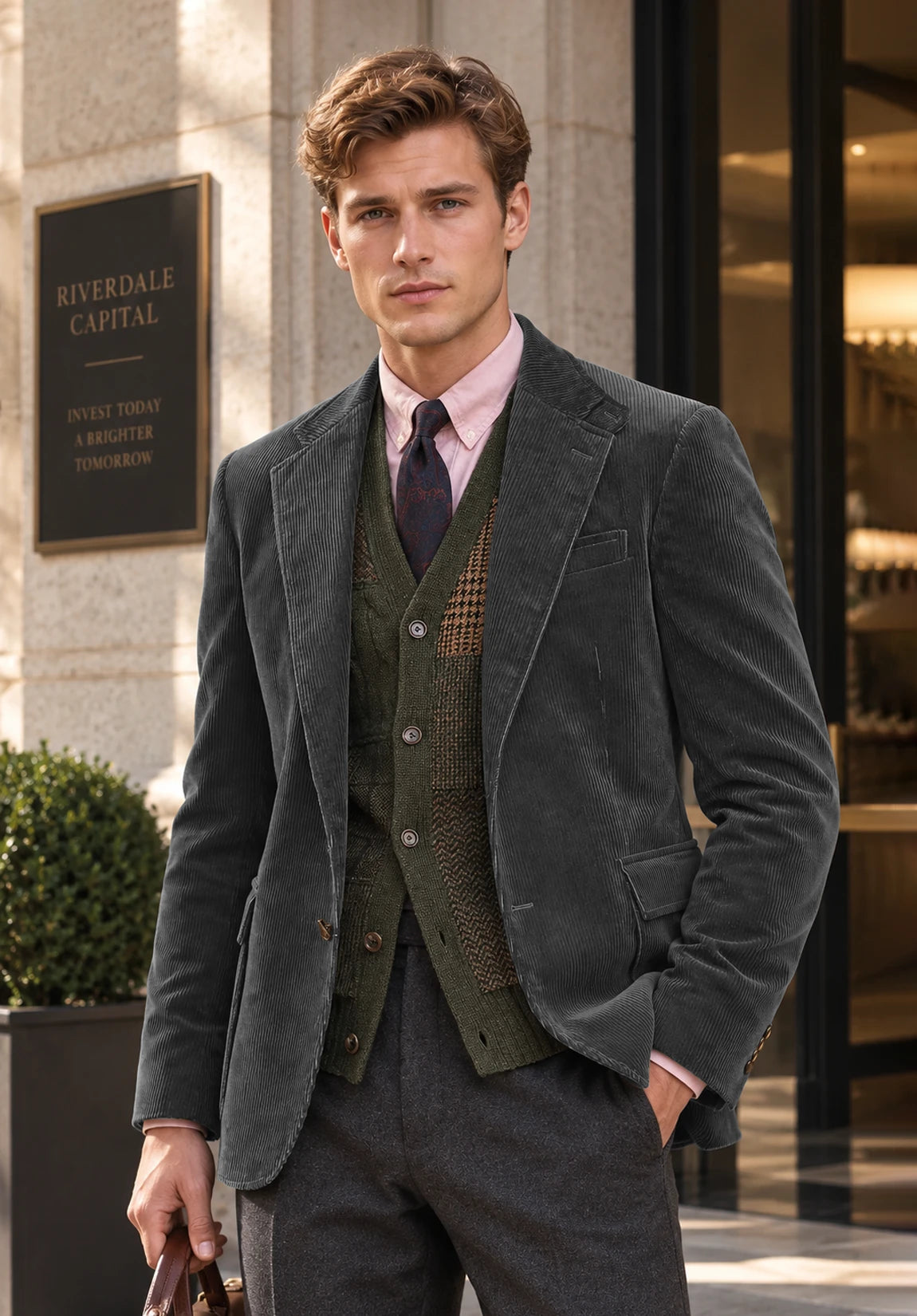 Men's dark grey corduroy jacket