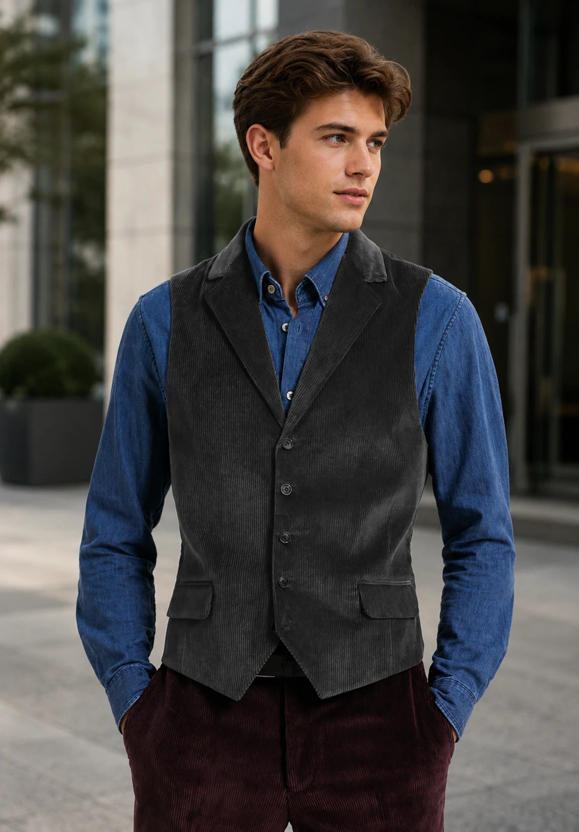 Men's dark grey vest