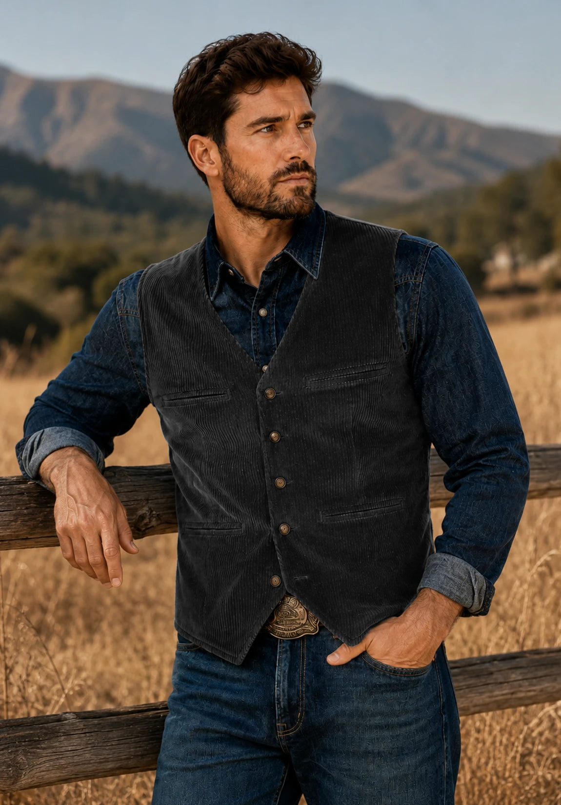 Men's dark grey vest