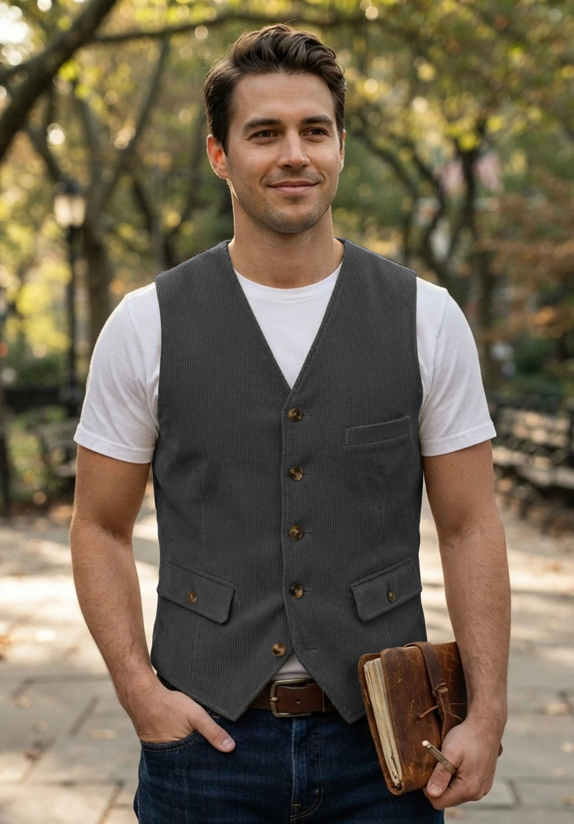 Men's dark grey vest