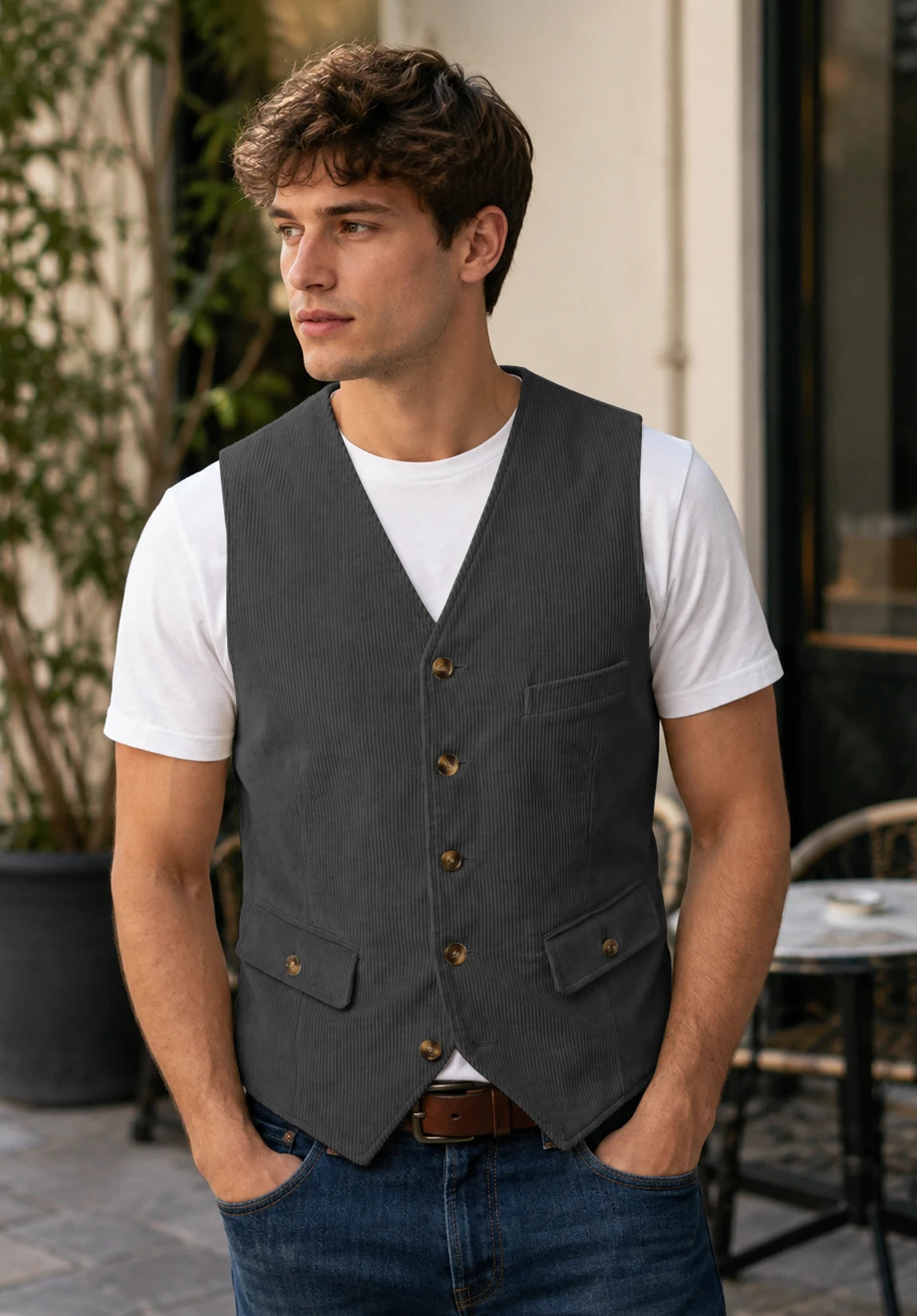 Men's dark grey vest