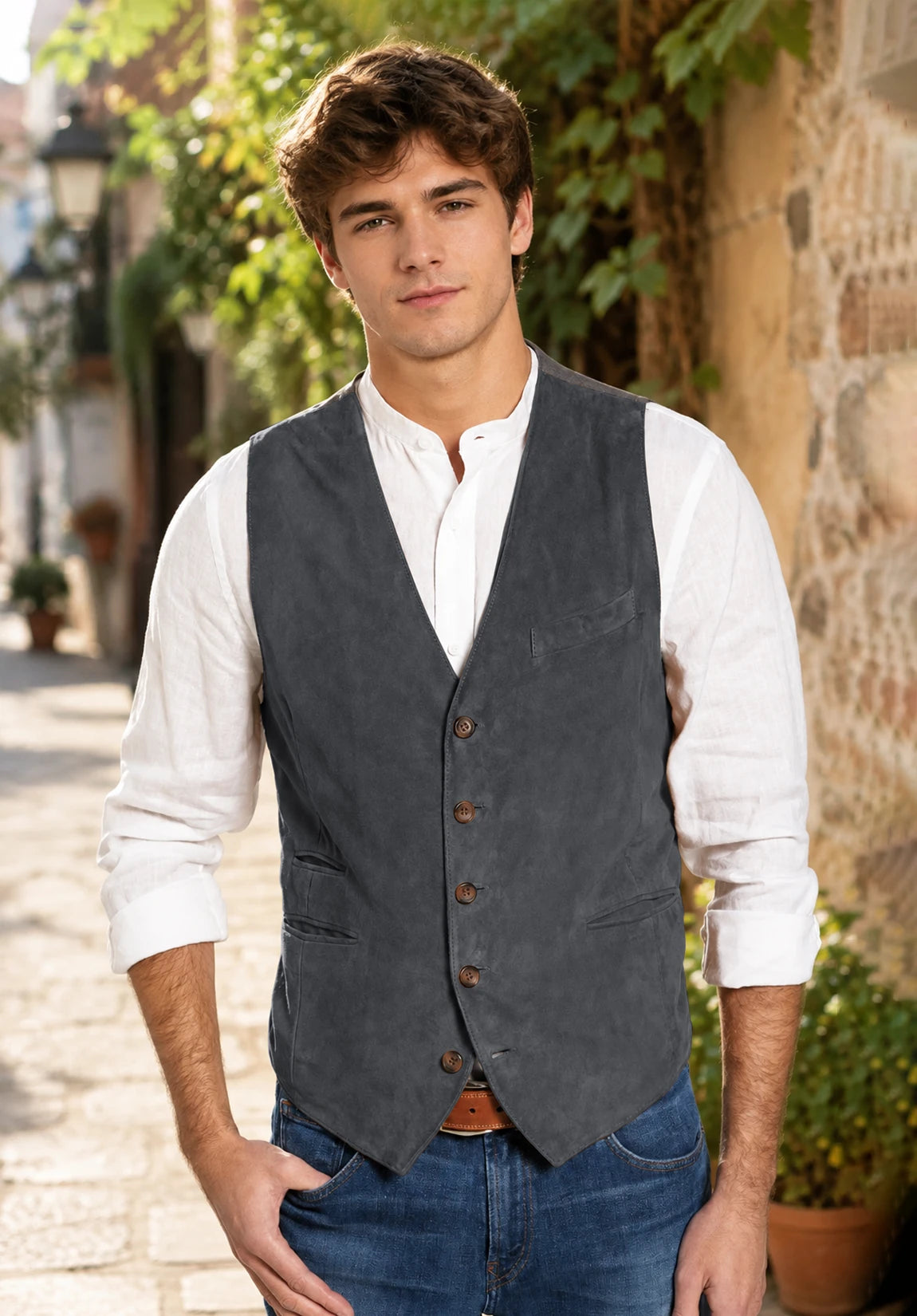 Men's dark gray vest