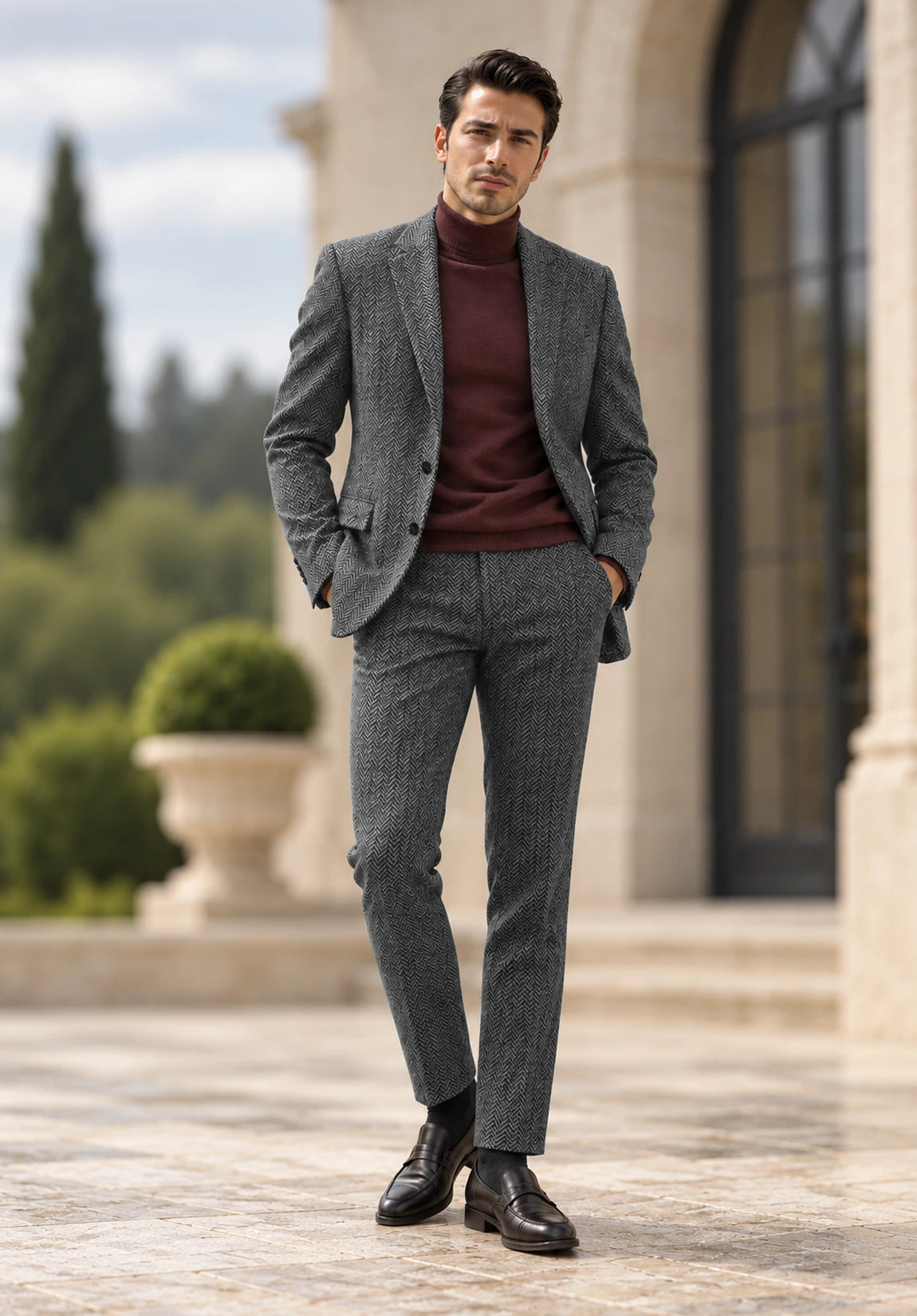 Men dark grey Suit