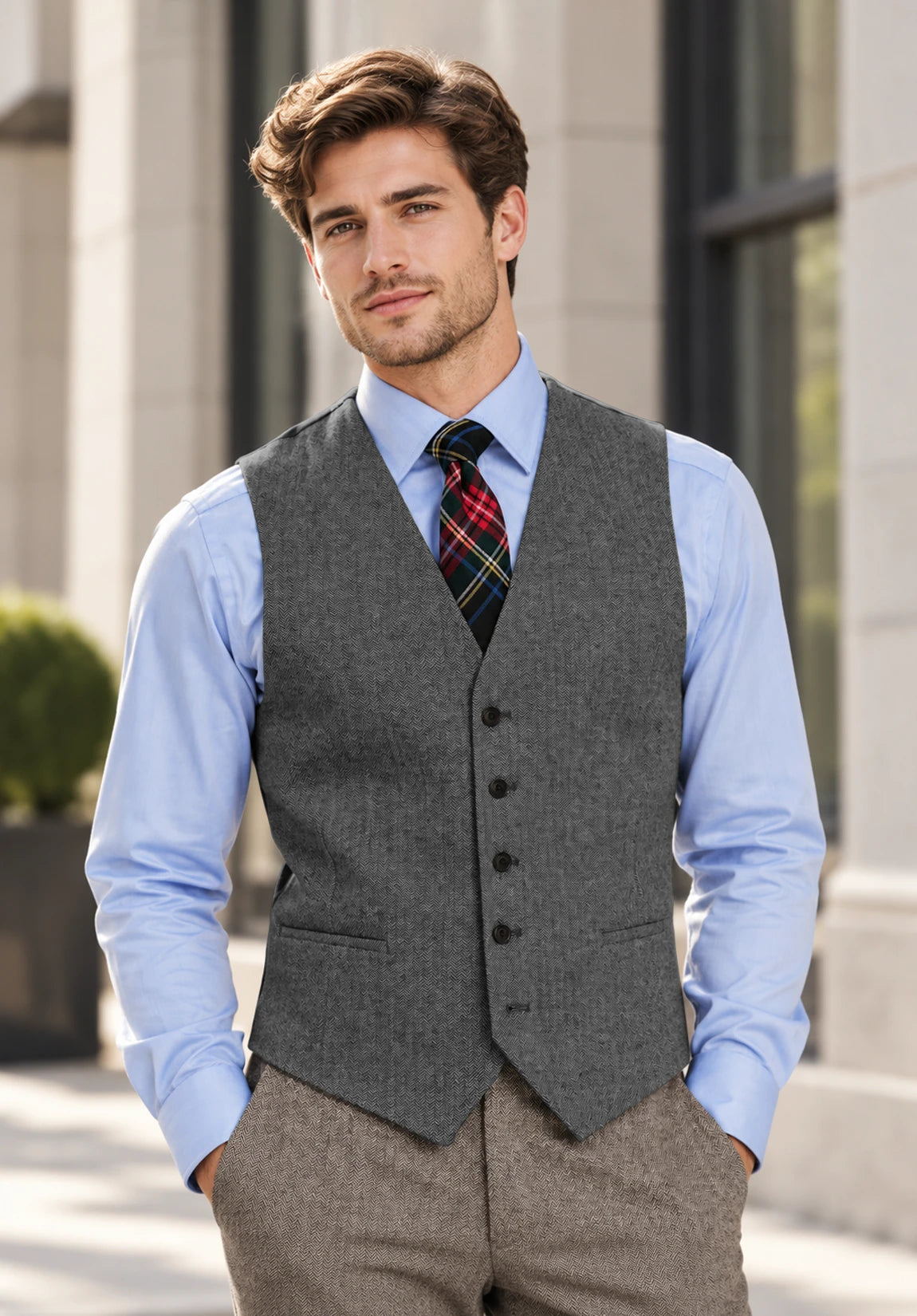 Men's dark grey vest