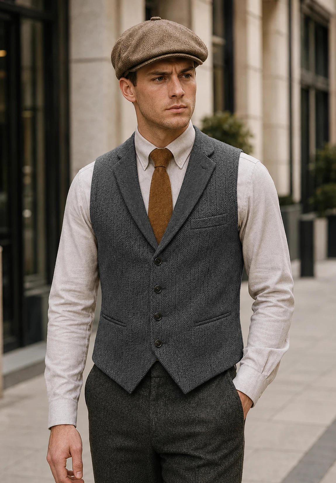 Men's dark gray vest