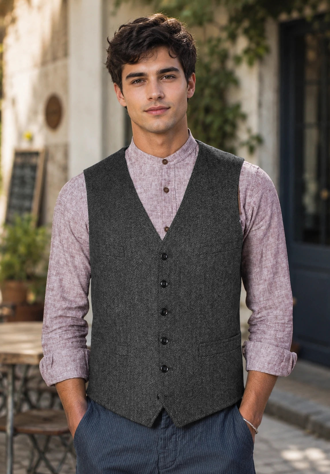 Men's dark grey vest
