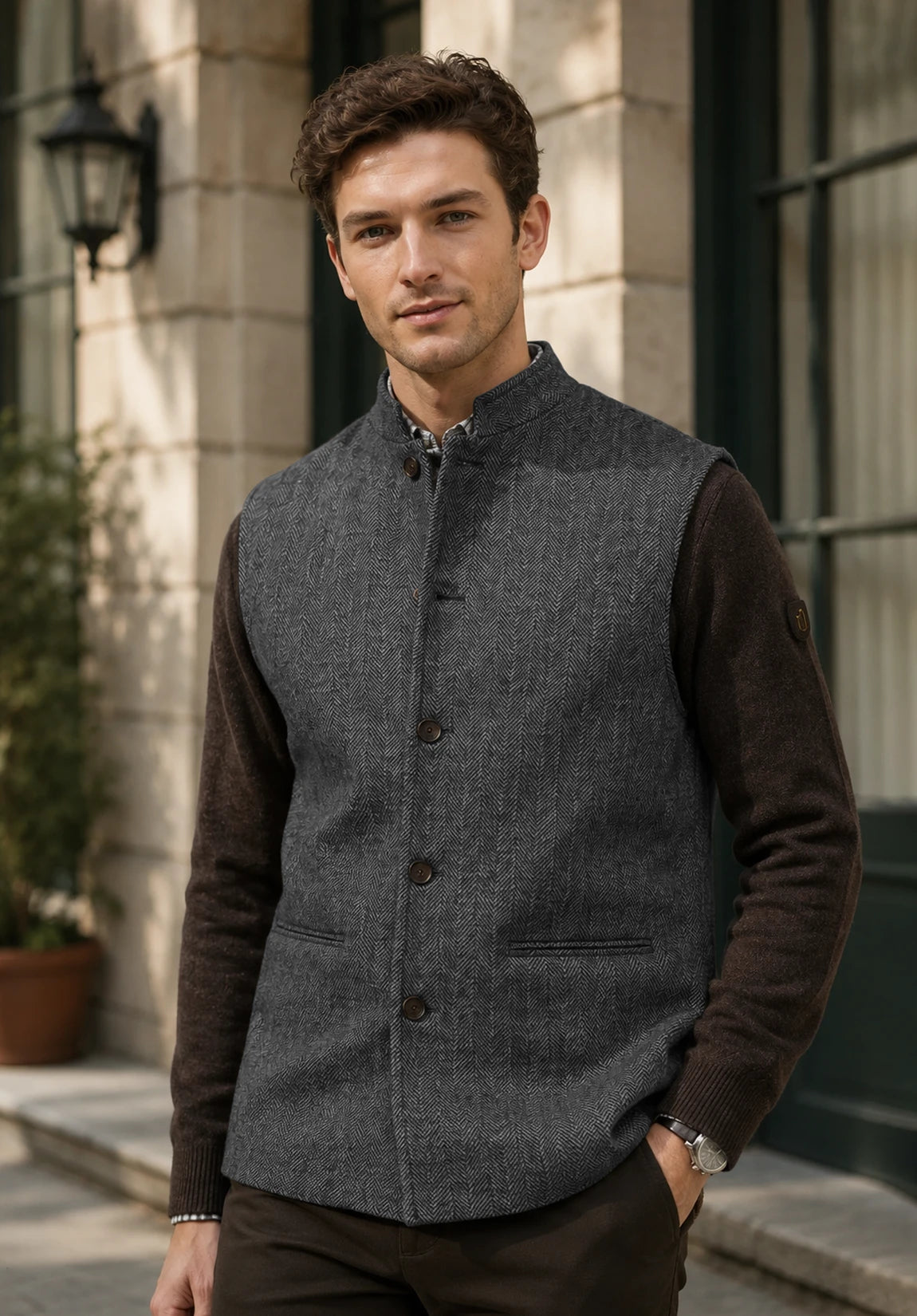 Men's dark gray vest