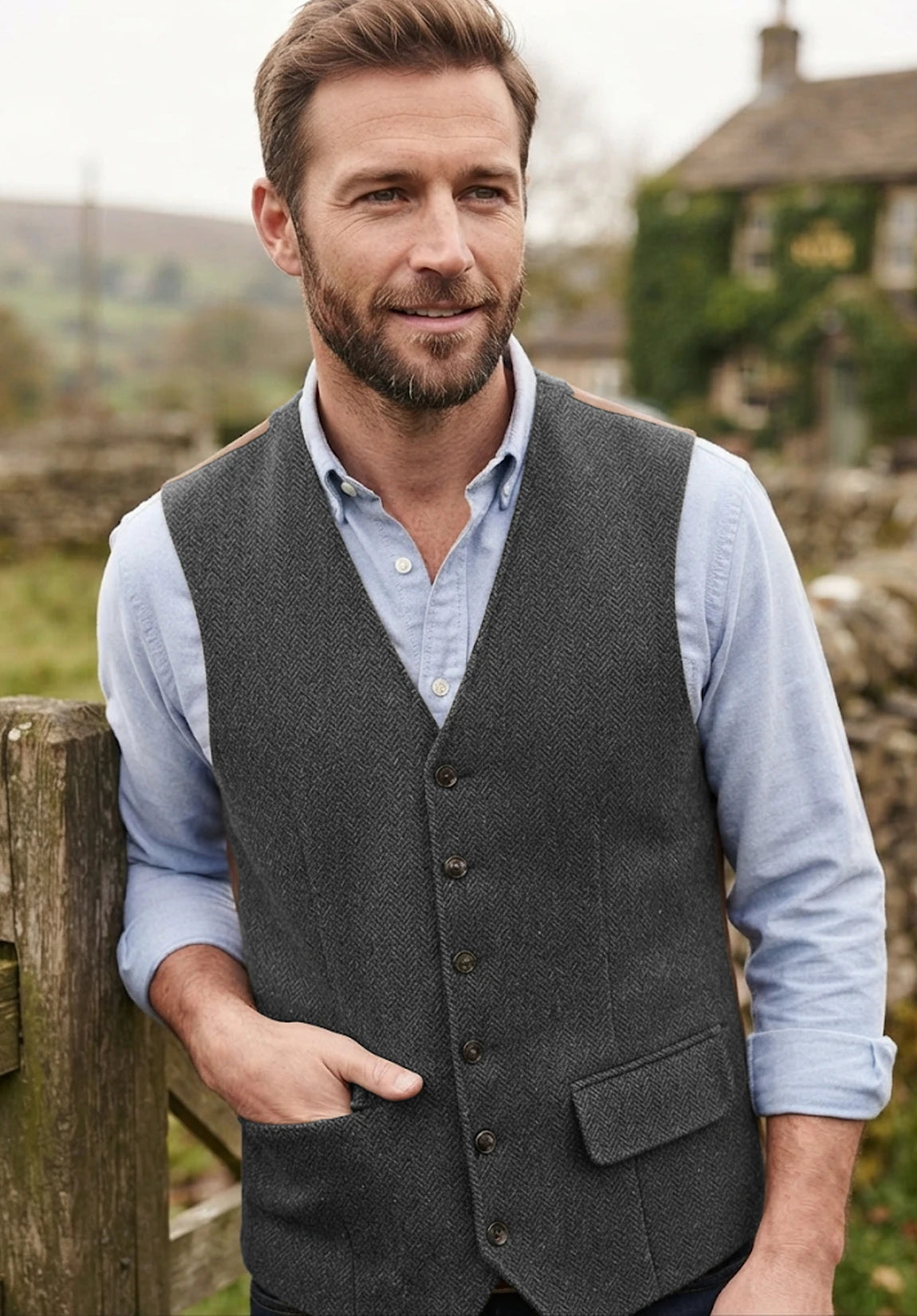 Men's dark grey vest