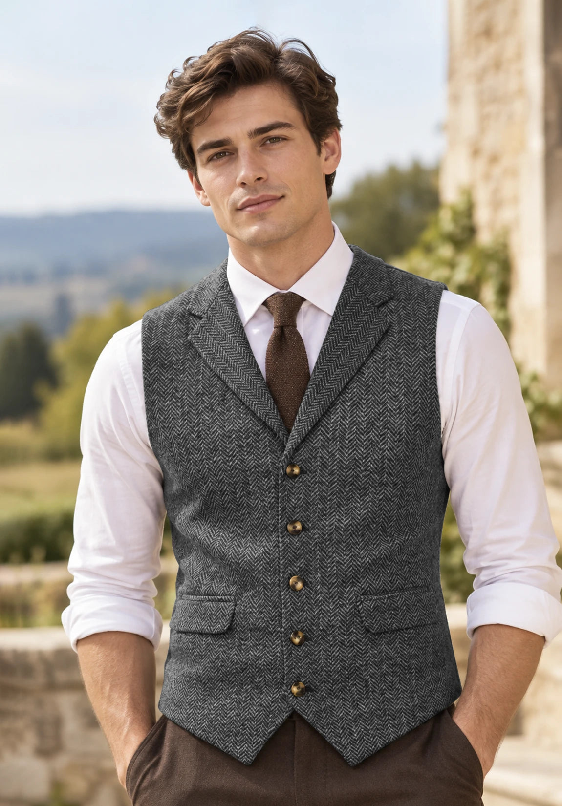 Men's dark grey vest