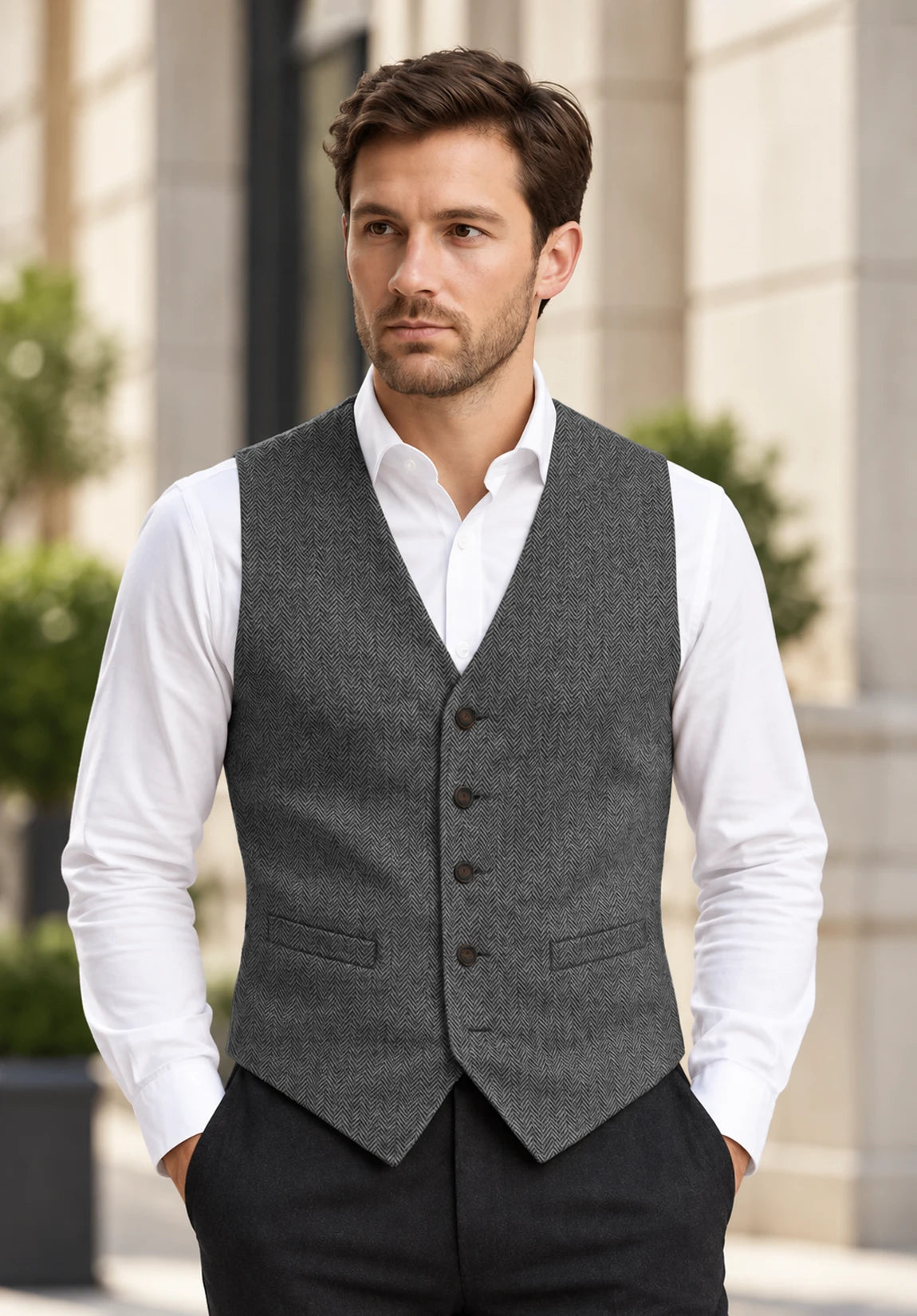 Men's dark grey vest